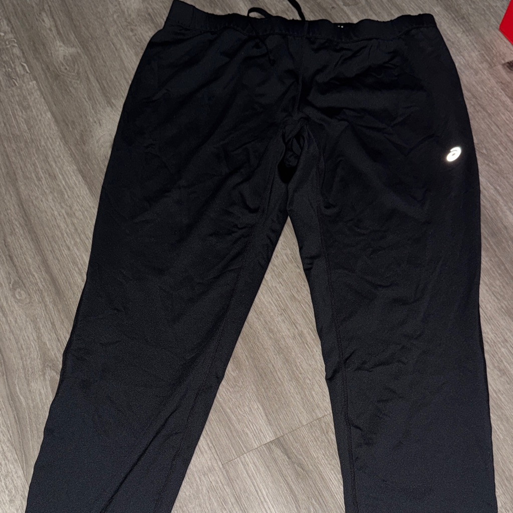 Asics Black Leggings With Reflective Logo